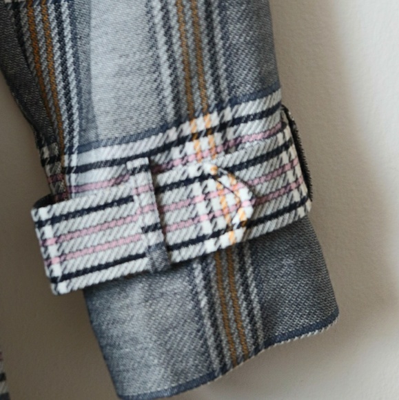 WOMEN'S COATS AND JACKETS PLAID BELTED TRENCH COAT - Picture 4 of 6